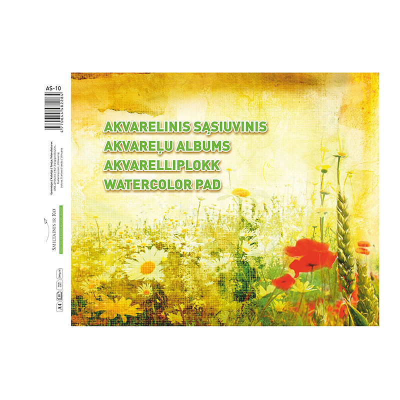Akvareļu zīmēšanas albums SMLT A4 formāts,210 g,10 lapas