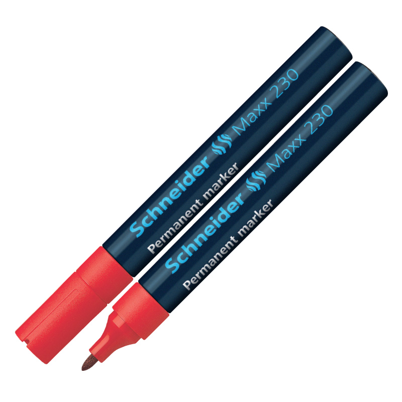 Noturīgais marķieris SCHNEIDER Maxx 230 konisks, 1-3 mm, sarkans