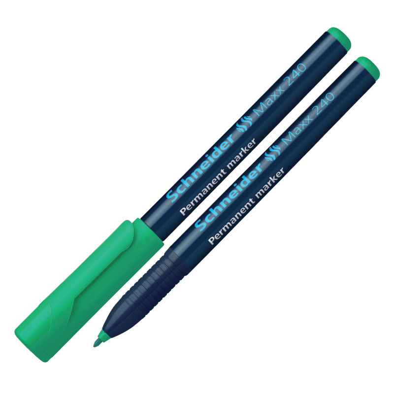 Noturīgais marķieris SCHNEIDER Maxx 240 konisks 1-2 mm, zaļš