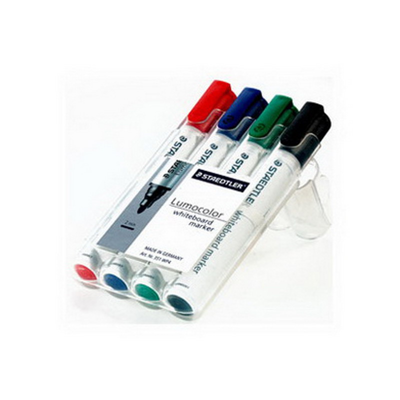 Marķieru komplekts tāfelei STAEDTLER konisks serdenis, 4 krāsas