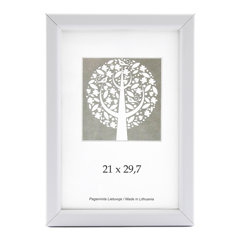 Foto rāmis, plastmasas, A4, 21x29,7 cm, baltā krāsā