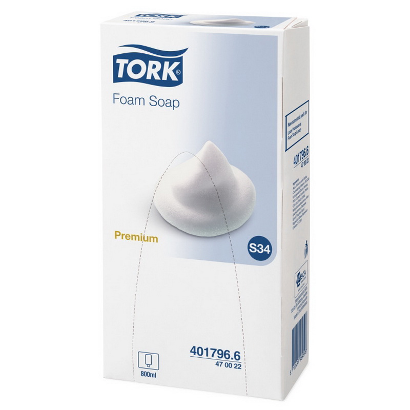 Putu ziepes TORK Premium Luxury S34, 800ml, baltā krāsā