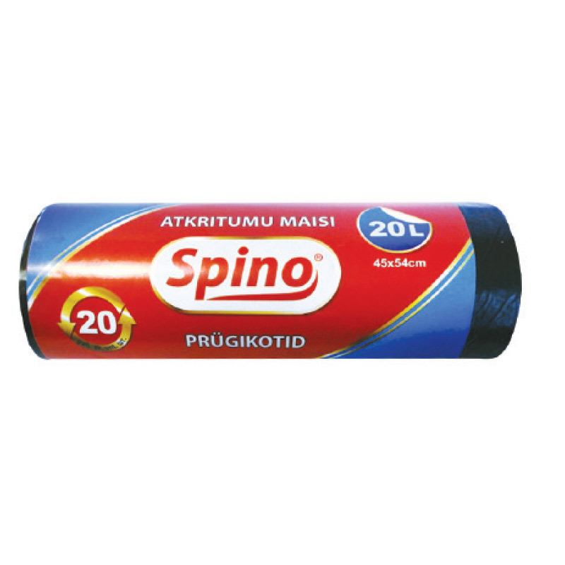 Atkritumu maisi SPINO, tilpums 100 L, 10 gab., 17 mkr, HDPE, 70 x 110 cm, melnā krāsā