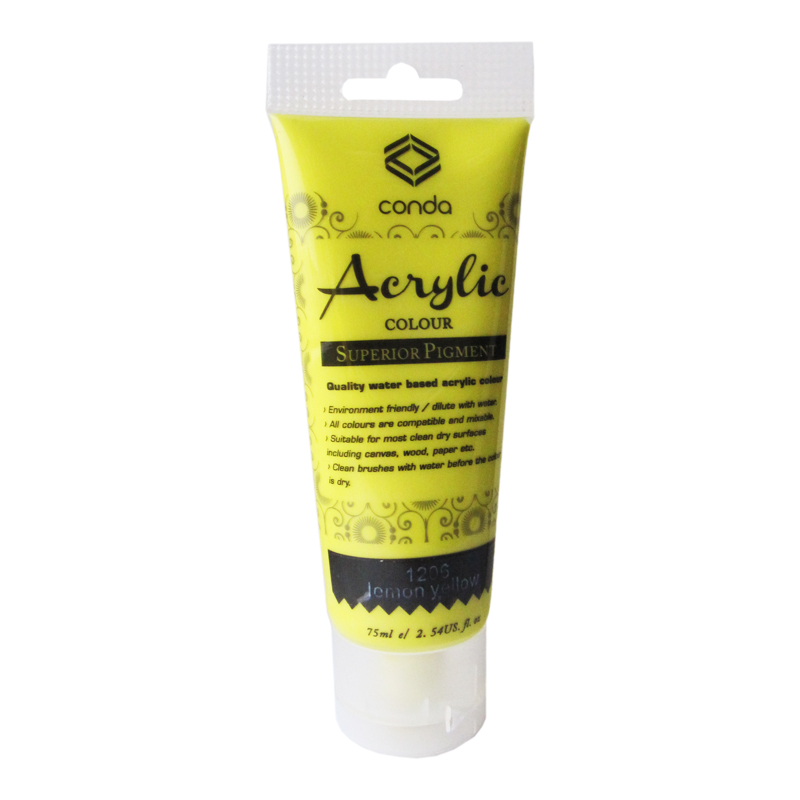 Akrila krāsa,75ml, 1206 citronu dzeltena (Lemon Yellow)